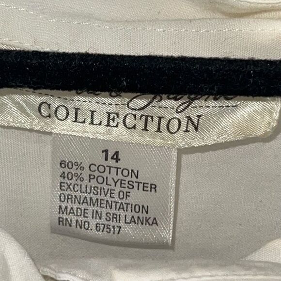 VTG Laura & Jayne Collar Button Down Blouse Women 14 White Prairie Victorian - Picture 7 of 11